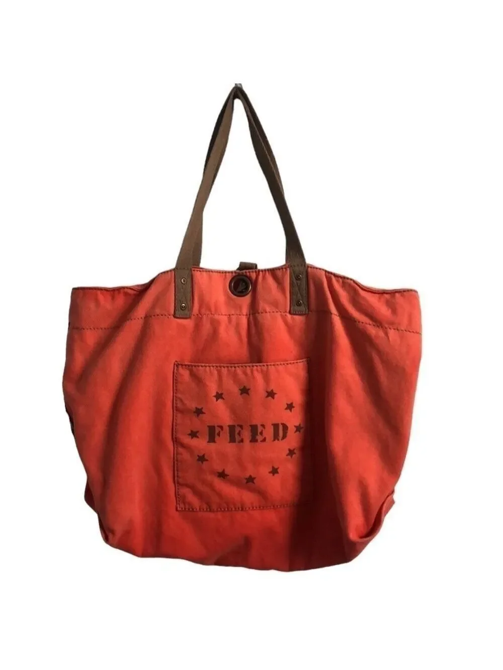 Feed USA For Target Orange Cotton Canvas Tote Bag